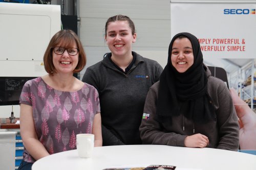 From left to right: Seco employees Zoe Wood, Georgia McInerney and Aisha Mustafa.