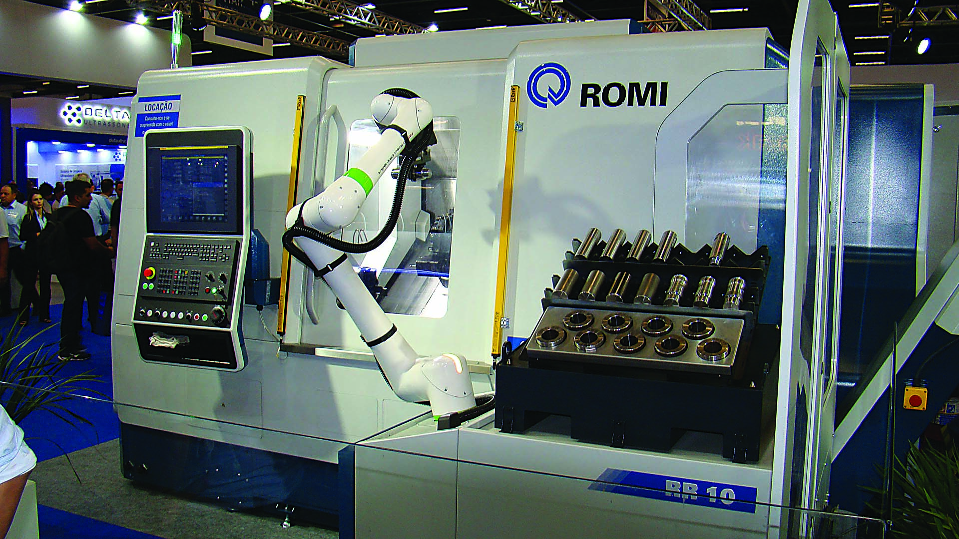  A Romi machine outfitted with a collaborative robot for automated loading and unloading. image courtesy of A. Richter 
