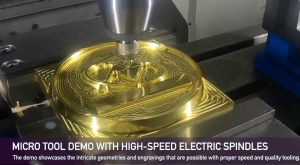 High-speed electric spindle demo with micro tool