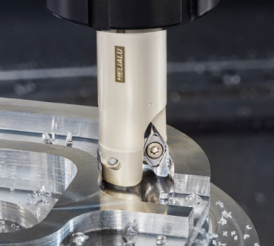 Insert features serrated cutting-edge geometry for efficient rough milling Insert features serrated cutting-edge geometry for efficient rough milling