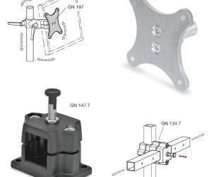 Monitor Mounts With Connection Stud, Locking Slide Units for Recurring Positions