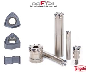 DoFeedTri High-Feed Milling Cutter with 6 Cutting Edge Inserts