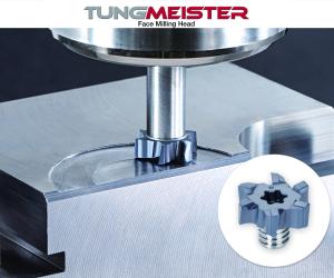 TungMeister VFM Milling Head Enables Face Milling with Exchangeable-Head End Mills 