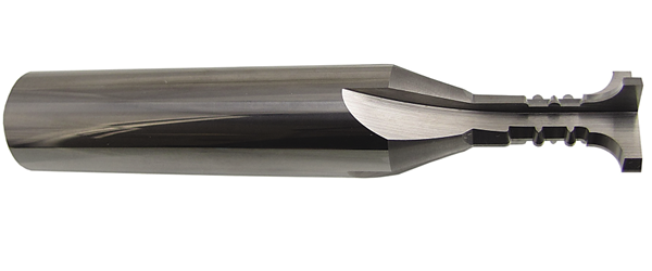 Mil-Tec produced this progressive form tool to enable Toolcraft to replace two ballnose endmills and significantly reduce the cycle time when machining a 6061 aluminum part (below). Images courtesy Mil-Tec. 