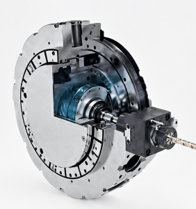 Multi-axis CNC turn-mill center with direct-drive turret system