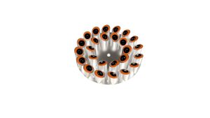 Cost-effective surface finishing of acetabular cups in a rotary vibrator image