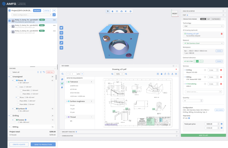 Estimating with a machining strategy