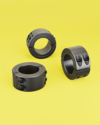 Double wide shaft collars with low-profile