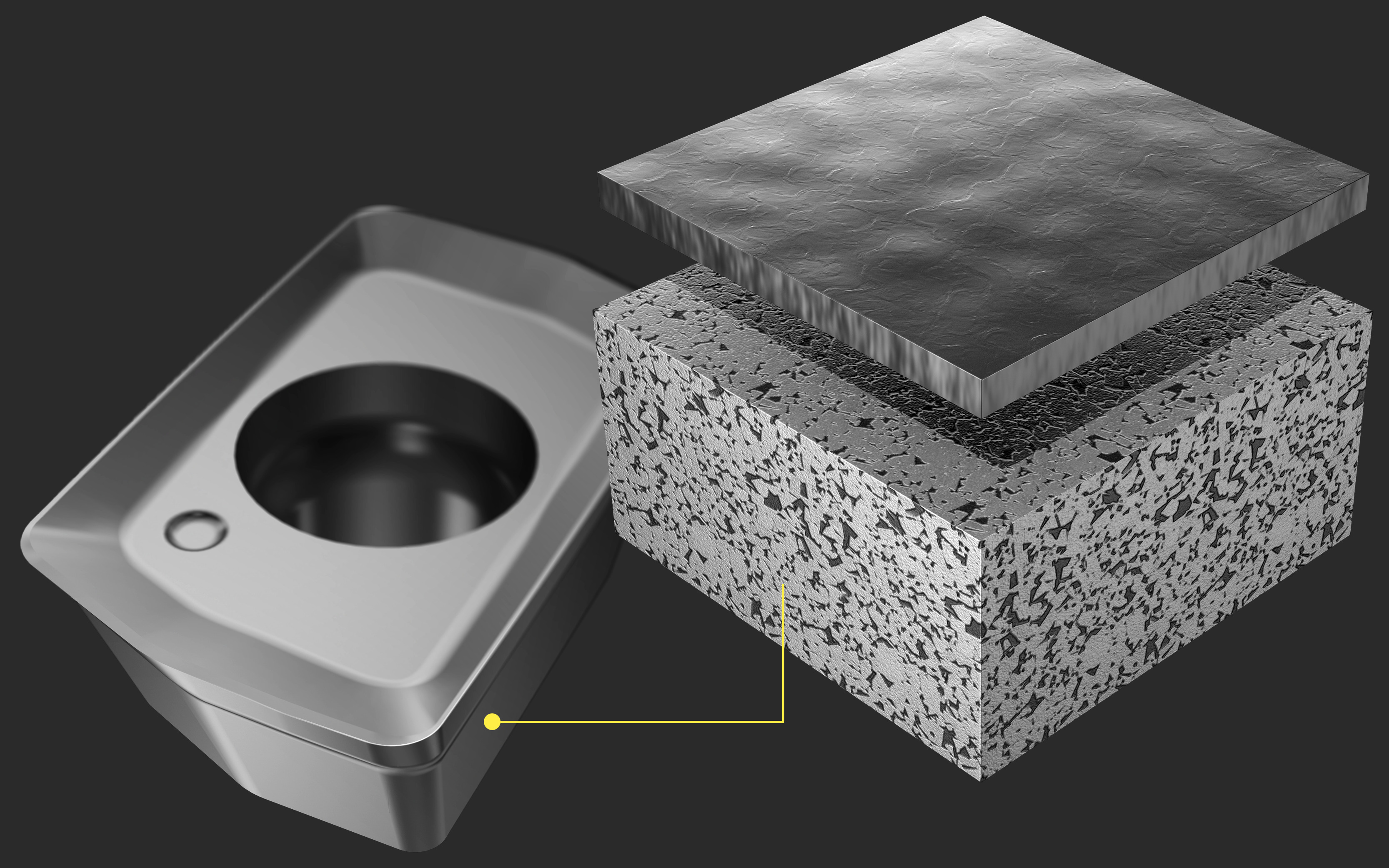 Illustration of Sandvik Coromant Zertivo coating technology