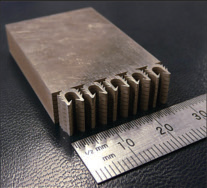This Ti6Al4V medical part was machined on Makino's DUO43 wire EDM in 5 minutes, 30 seconds. Photo credit: Makino