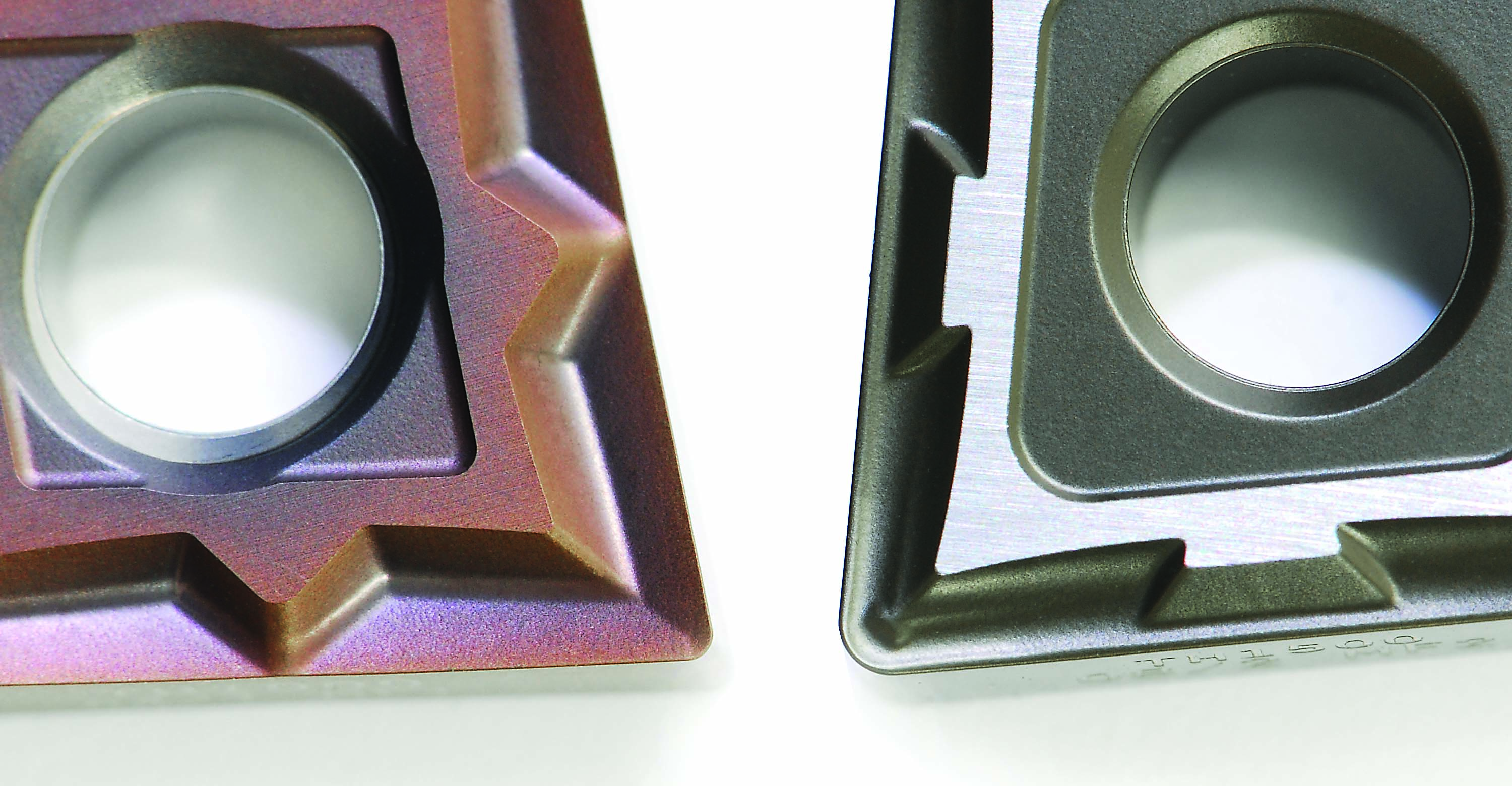 With carbide inserts, the choices are hard and tough