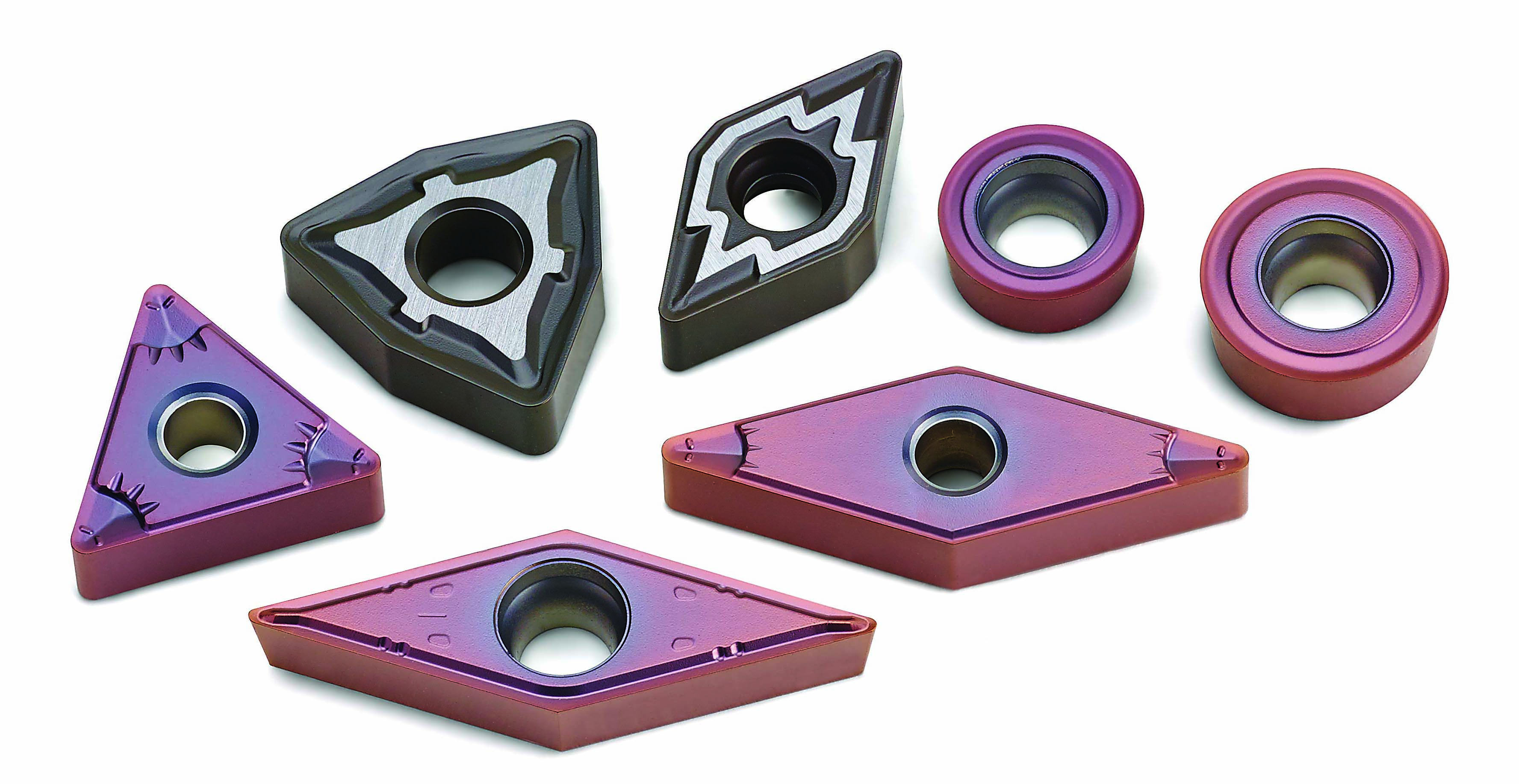 With carbide inserts, the choices are hard and tough