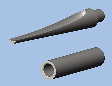 The stainless steel stem is comprised of two parts. Image courtesy Ramona Enache. The stainless steel stem is comprised of two parts. Image courtesy Ramona Enache.