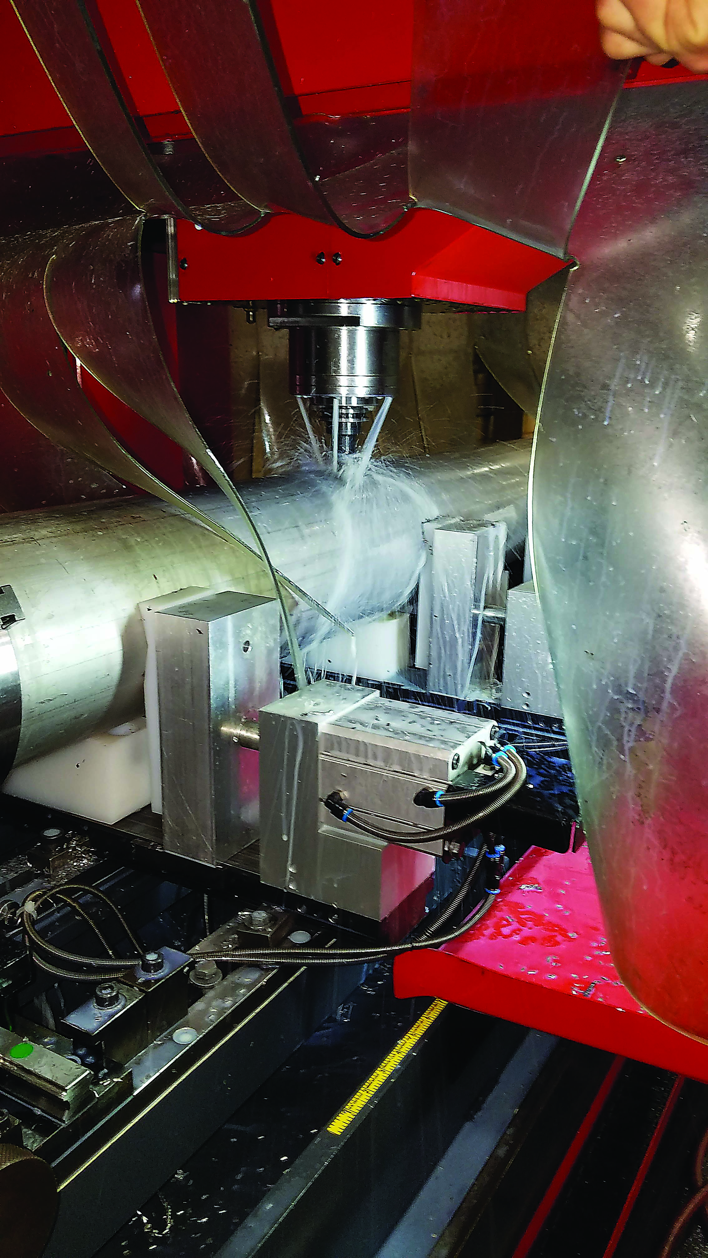 The TRD 35-02 machine from FlexCNC drills, mills, taps and bevels large or long parts in one setup. Images courtesy of FlexCNC.