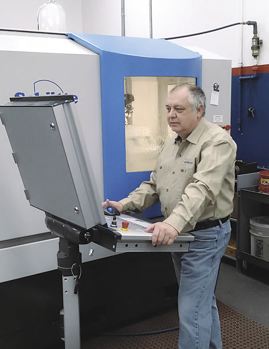 Eddie Boland, Crowley Tool machine operator and toolmaker, says the Schütte 325linear grinder allows him to quickly produce flutes in tools, owing to the subroutines and macros on the machine. All images courtesy Justin Maxey, Crowley Tool. Eddie Boland, Crowley Tool machine operator and toolmaker, says the Schütte 325linear grinder allows him to quickly produce flutes in tools, owing to the subroutines and macros on the machine. All images courtesy Justin Maxey, Crowley Tool.