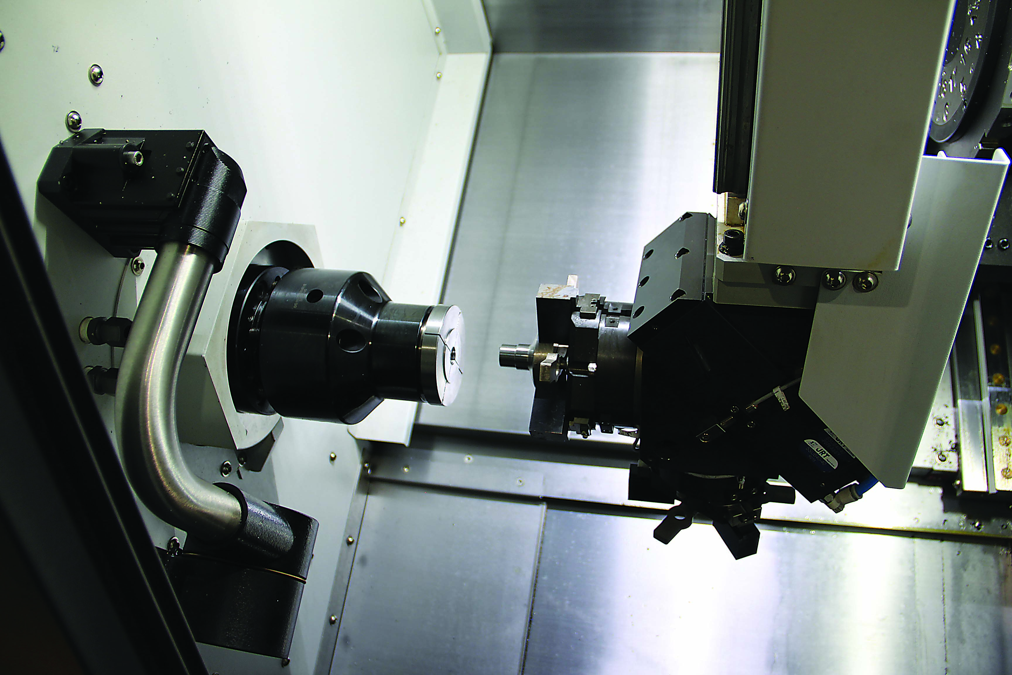 Gantry-style loaders are generally faster than articulated-arm robots. Photo credit: Doosan Machine Tools America
