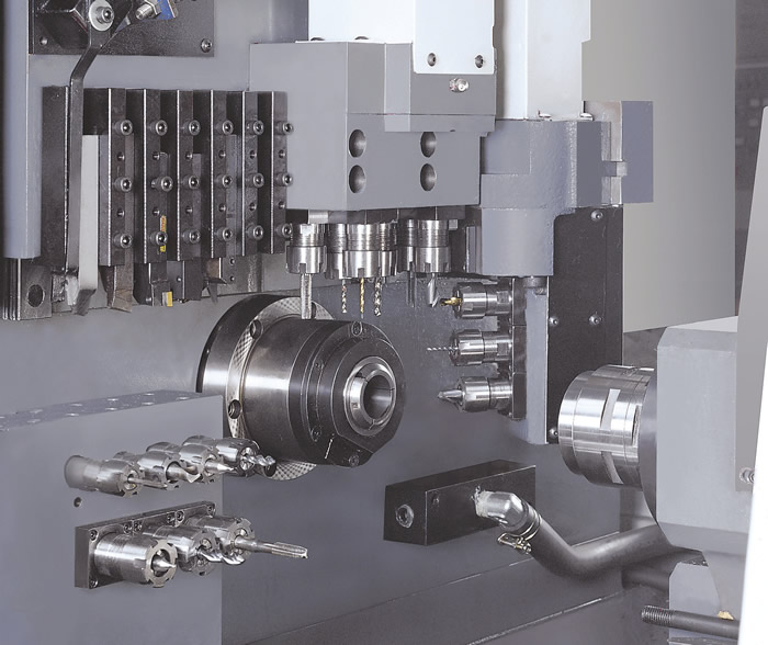 The Zeit CSL42 from Po Ly Gim Machinery Co. Ltd., distributed in the U.S. by Eurotech, accommodates gang-style turning tools, rotary cutters, B-axis capabilities and a subspindle with end-working tools. The Zeit CSL42 from Po Ly Gim Machinery Co. Ltd., distributed in the U.S. by Eurotech, accommodates gang-style turning tools, rotary cutters, B-axis capabilities and a subspindle with end-working tools.
