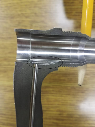 One advantage to sinker EDMing is its ability to create tiny, precise features. Both of these parts were received in a machined state; only the highlighted features were EDMed, but any imperfection in the profile would have led to scrapping the finished part. One advantage to sinker EDMing is its ability to create tiny, precise features. Both of these parts were received in a machined state; only the highlighted features were EDMed, but any imperfection in the profile would have led to scrapping the finished part.