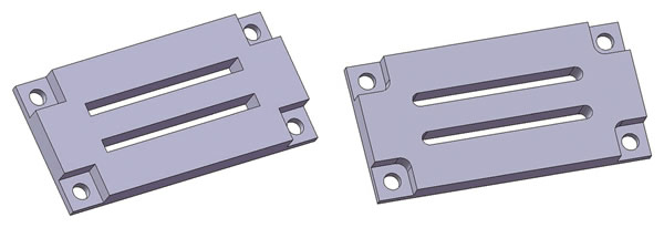Square corners are nearly impossible to cut with a milling machine. Include radii on pockets and cutouts when possible. All images courtesy J. Harvey. Square corners are nearly impossible to cut with a milling machine. Include radii on pockets and cutouts when possible. All images courtesy J. Harvey.