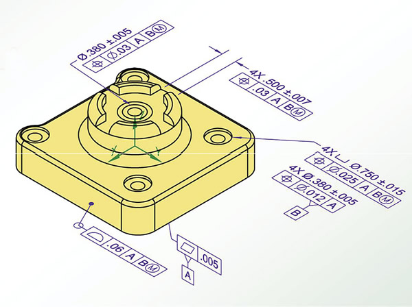 GD&T is a system that, when used properly, allows all features of a part to be described with perfect accuracy, ensuring the part's form, fit and function will work within an assembly. Image courtesy Bryan R. Fischer/Advanced Dimensional Management LLC.