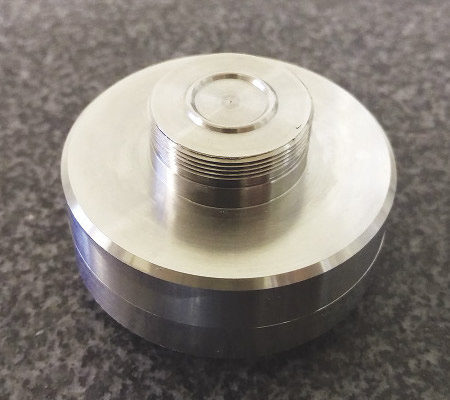 The 304 stainless fuel sensor after the roughing operation. Image courtesy RJ Enterprises.