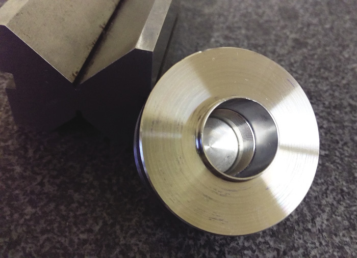 The 304 stainless fuel sensor before the roughing operation. Image courtesy RJ Enterprises.
