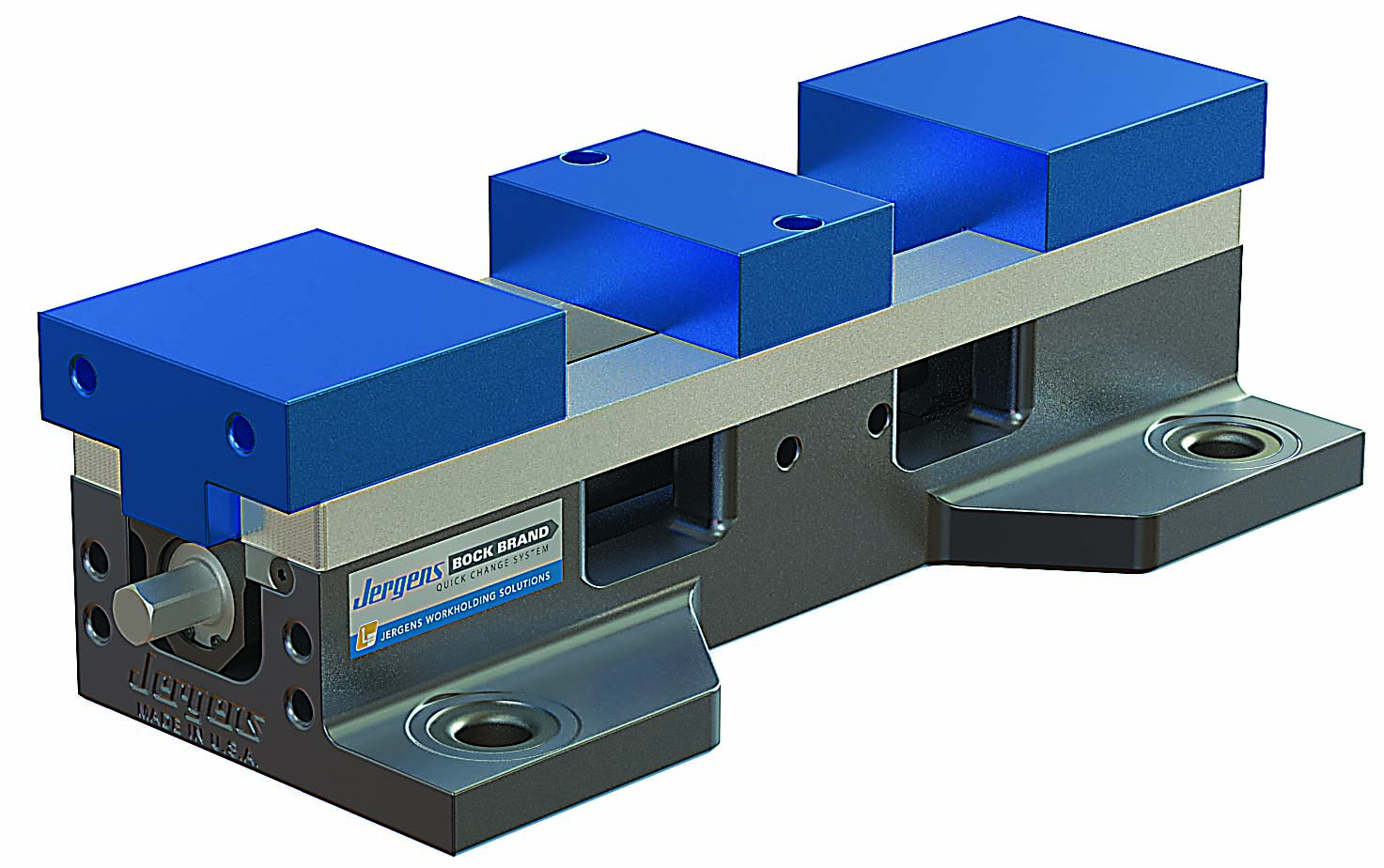 Double-station vises are a great way to increase productivity without eating up a lot of real estate. Image courtesy of Jergens.