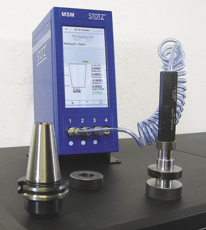 Stotz offers dual-master air gaging systems, which offer the flexibility of certifying across the entire tolerance range. Image courtesy Air Gaging. Stotz offers dual-master air gaging systems, which offer the flexibility of certifying across the entire tolerance range. Image courtesy Air Gaging.