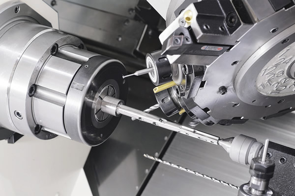 Machining long shafts and deep holes are just two of the possibilities with this twin-turret, live-tool, B-axis multitask machine from Methods Machine Tools. Image courtesy Methods Machine Tools. Machining long shafts and deep holes are just two of the possibilities with this twin-turret, live-tool, B-axis multitask machine from Methods Machine Tools. Image courtesy Methods Machine Tools.
