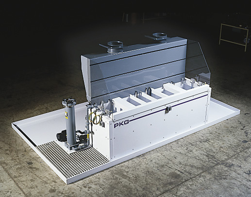 Wet benches are used for various types of small parts finishing and R&D. This custom wet bench is for etching and cleaning parts prior to a coating process. Image courtesy PKG Equipment. Wet benches are used for various types of small parts finishing and R&D. This custom wet bench is for etching and cleaning parts prior to a coating process. Image courtesy PKG Equipment.
