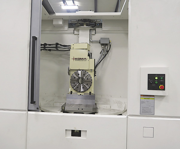 A Tsudakoma RBA-320K rotary table on an Okuma HMC at Precise Machining & Manufacturing. Images courtesy Koma Precision. A Tsudakoma RBA-320K rotary table on an Okuma HMC at Precise Machining & Manufacturing. Images courtesy Koma Precision.