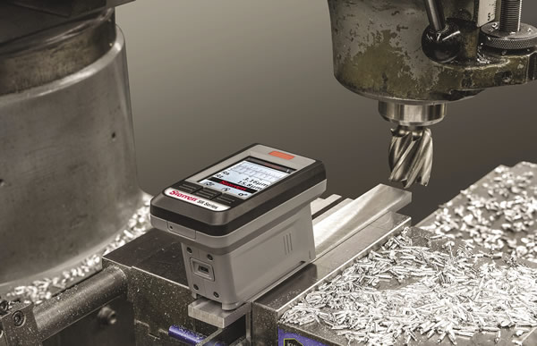 A Starrett SR series roughness tester is used to measure the finish of a machined surface. Image courtesy L.S. Starrett. A Starrett SR series roughness tester is used to measure the finish of a machined surface. Image courtesy L.S. Starrett.