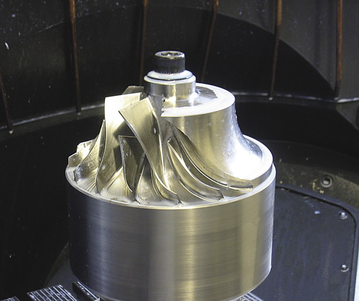 File image of a titanium impeller test part. AMRC conducted physical cutting trials on batches of titanium alloys with different properties. Image courtesy Wikipedia Commons.