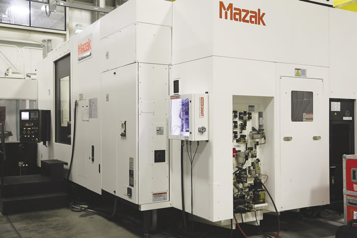 A SmartBox operates in a Mazak manufacturing cell. Image courtesy Mazak. A SmartBox operates in a Mazak manufacturing cell. Image courtesy Mazak.