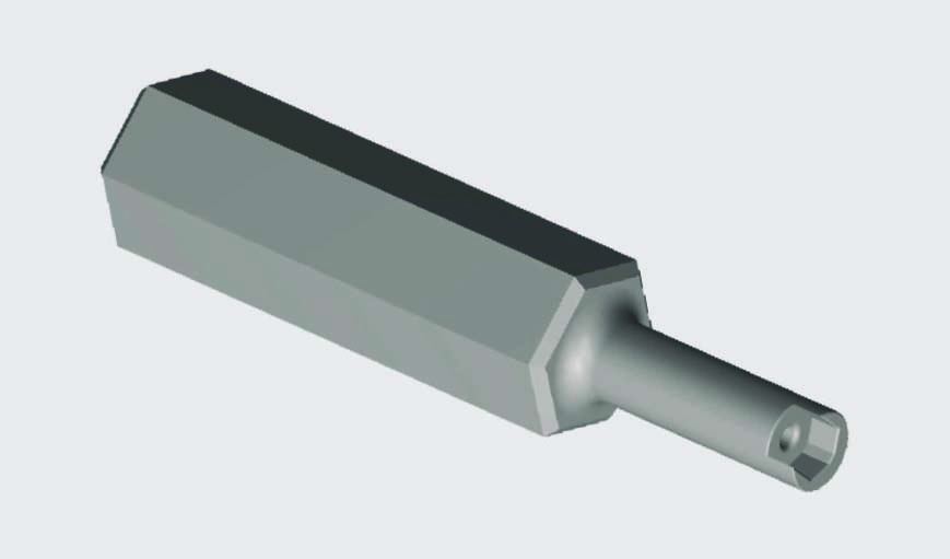 The duMONT sharpening stem holds an insert securely in place as the cutting edge of the insert is resharpened at its original angle. Image courtesy of duMONT.