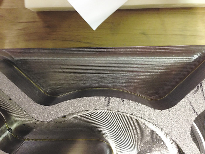 Straight-line peel milling on the edge of a workpiece. All Images courtesy M.A. Ford Manufacturing. Straight-line peel milling on the edge of a workpiece. All Images courtesy M.A. Ford Manufacturing.
