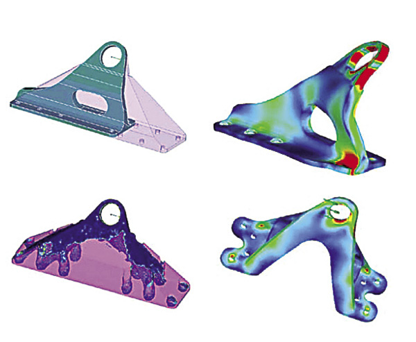 Design evolution of the internal turbulence-restraint bracket. Image courtesy Autodesk.