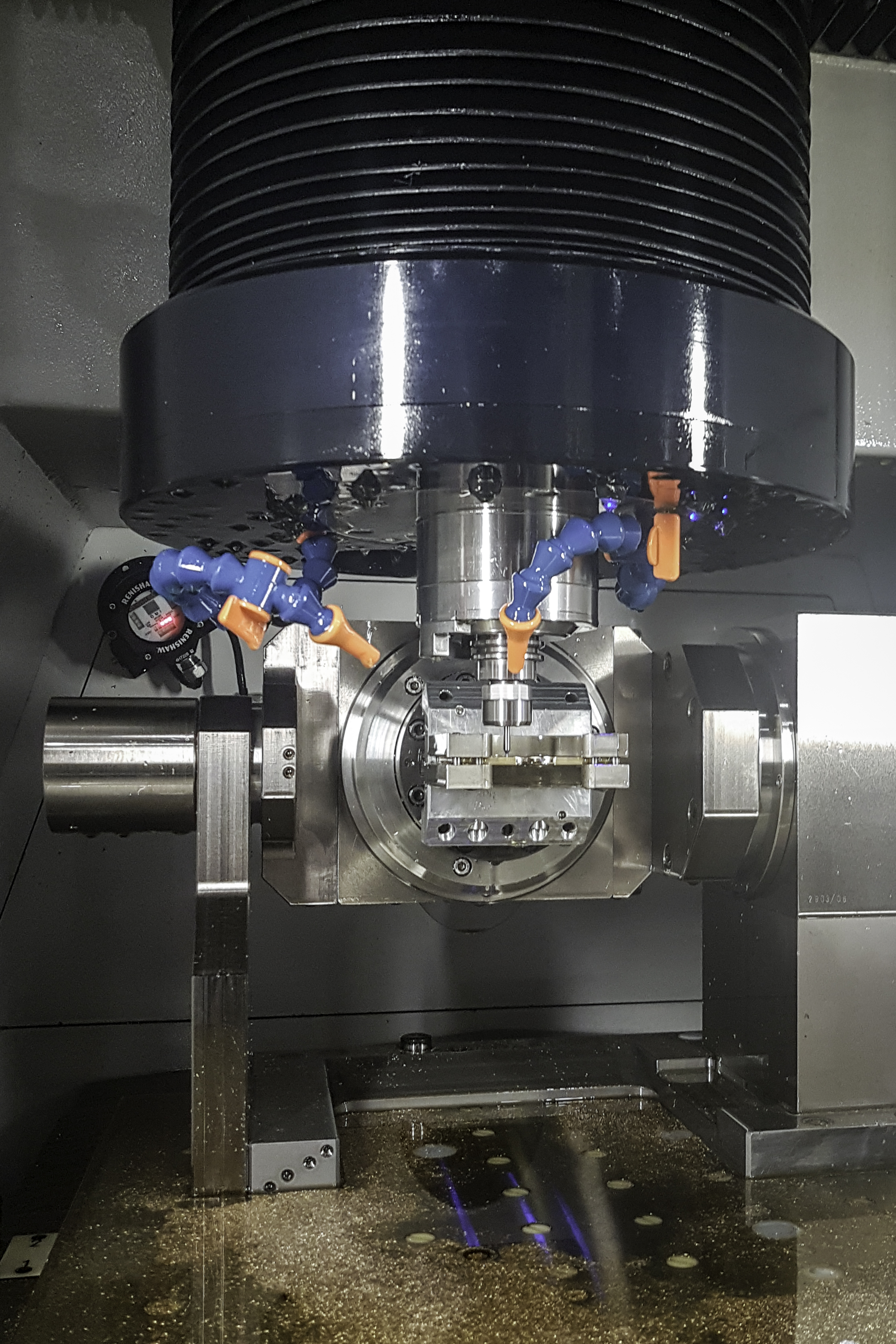 Watchmaker manufactures small parts with a high-precision machine tool image