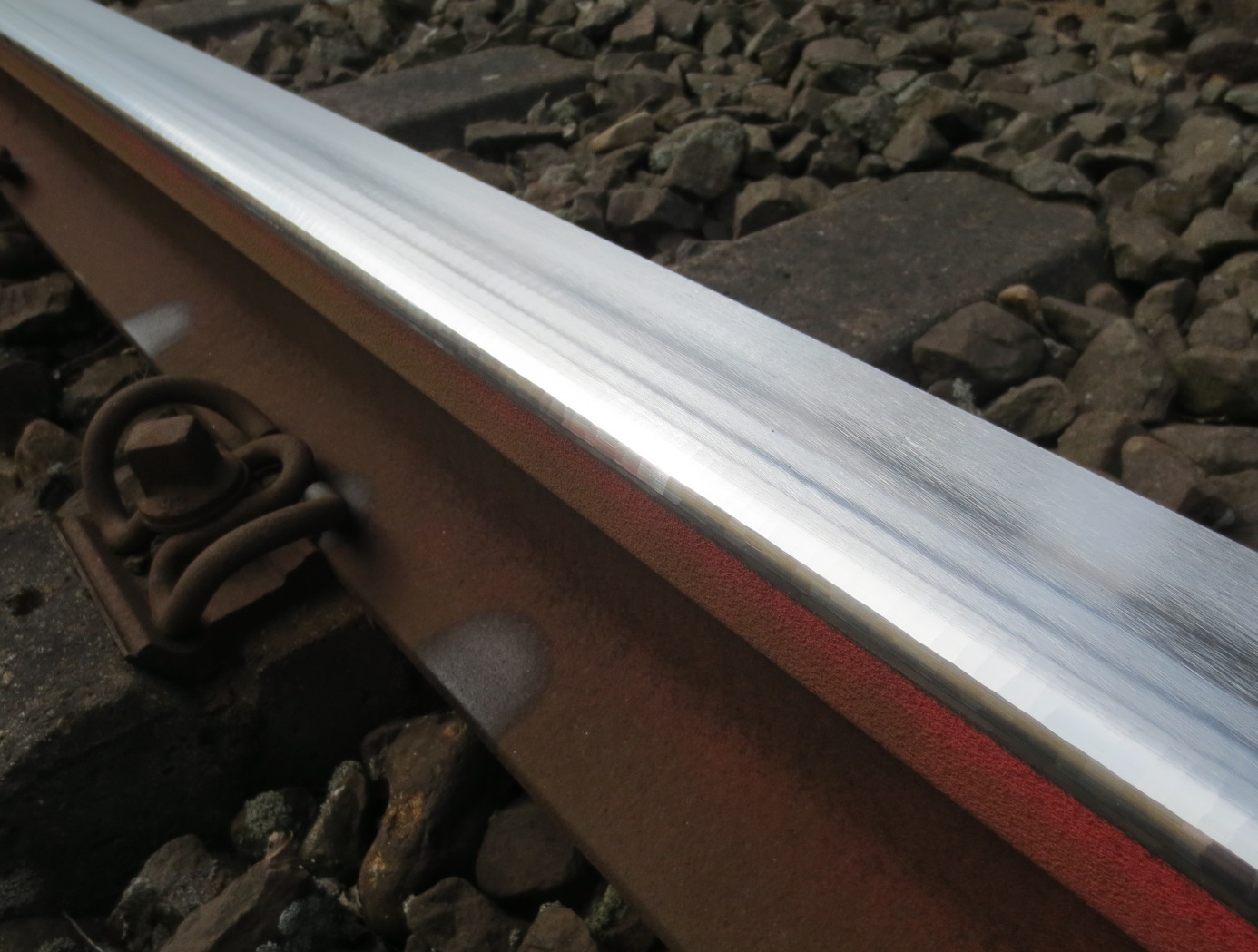 A railway line after profiling treatment. A railway line after profiling treatment.