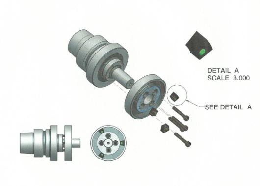 Arbor designed for grinder producing shaped bone fragments