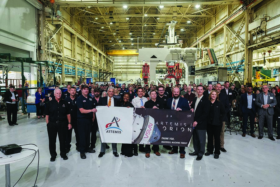 A presentation event by the Artemis/Orion program management team was hosted by Lockheed Martin and Ingersoll Machine Tools at Ingersoll's facility July 19.