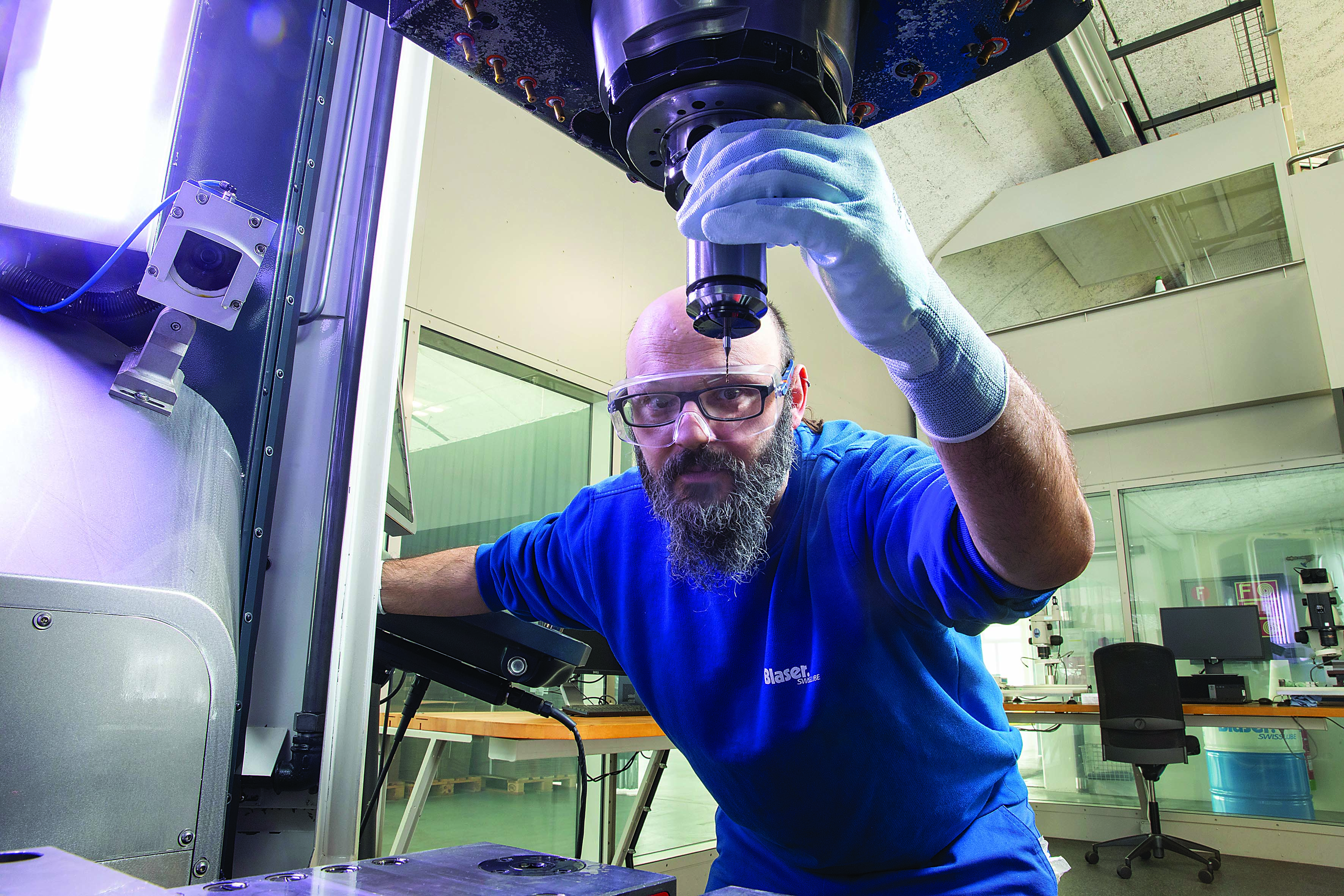 Philipp Marschall, a technician at Blaser Swisslube's technical center