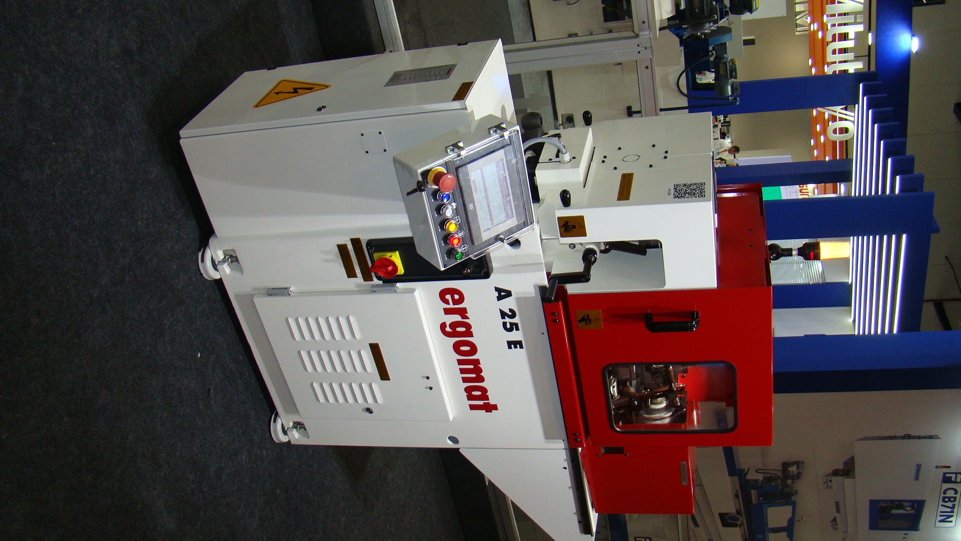 The Ergomat A 25 E automatic lathe is targeted for high-volume production of parts with short cycle times and has a small footprint.