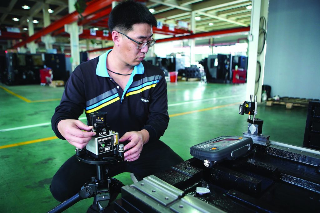 Hurco using XK10 alignment laser system