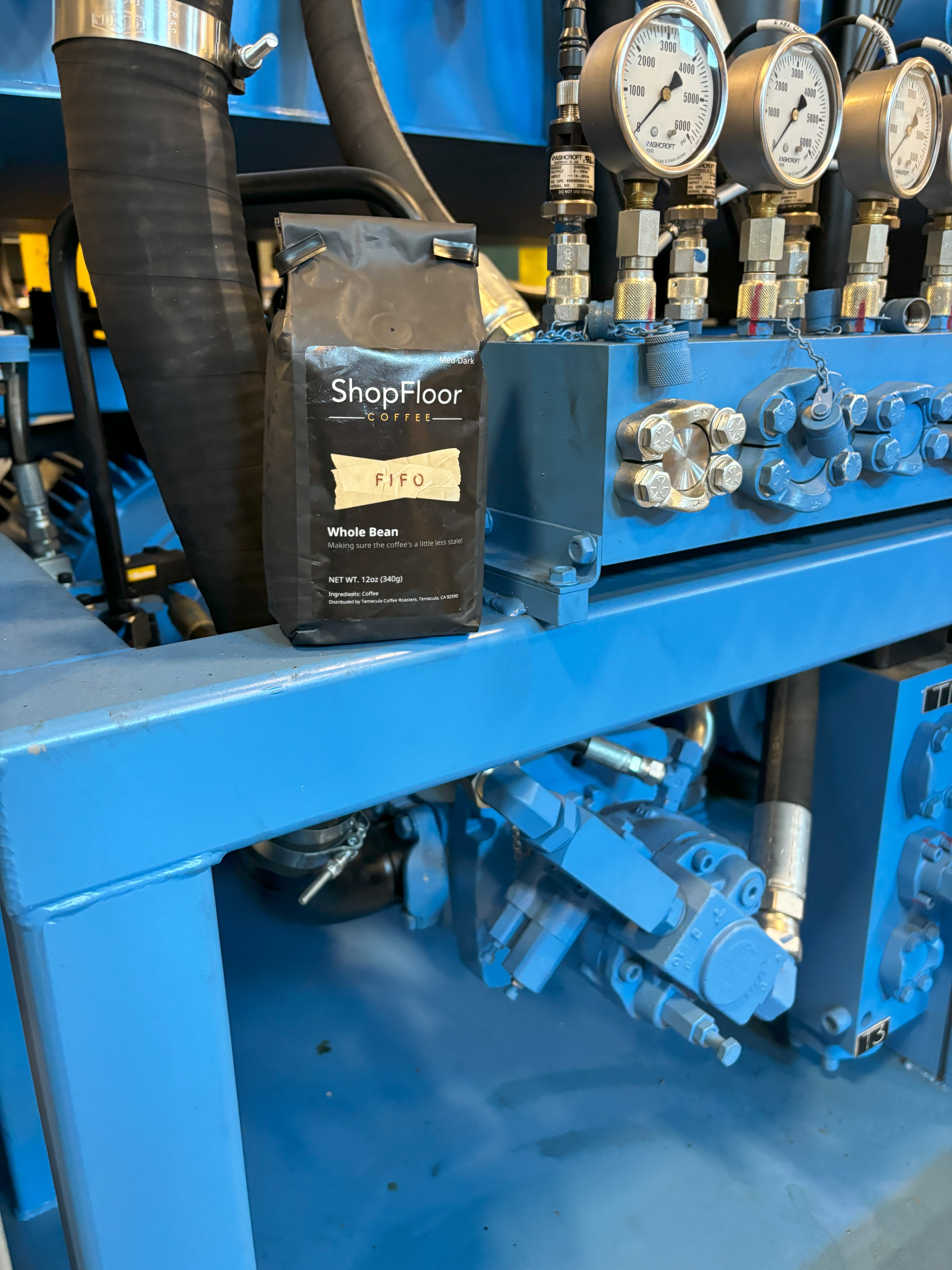 The ShopFloor Coffee model is to sell good coffee to manufacturers and donate a cut of the proceeds to workforce-development programs for the industry. 