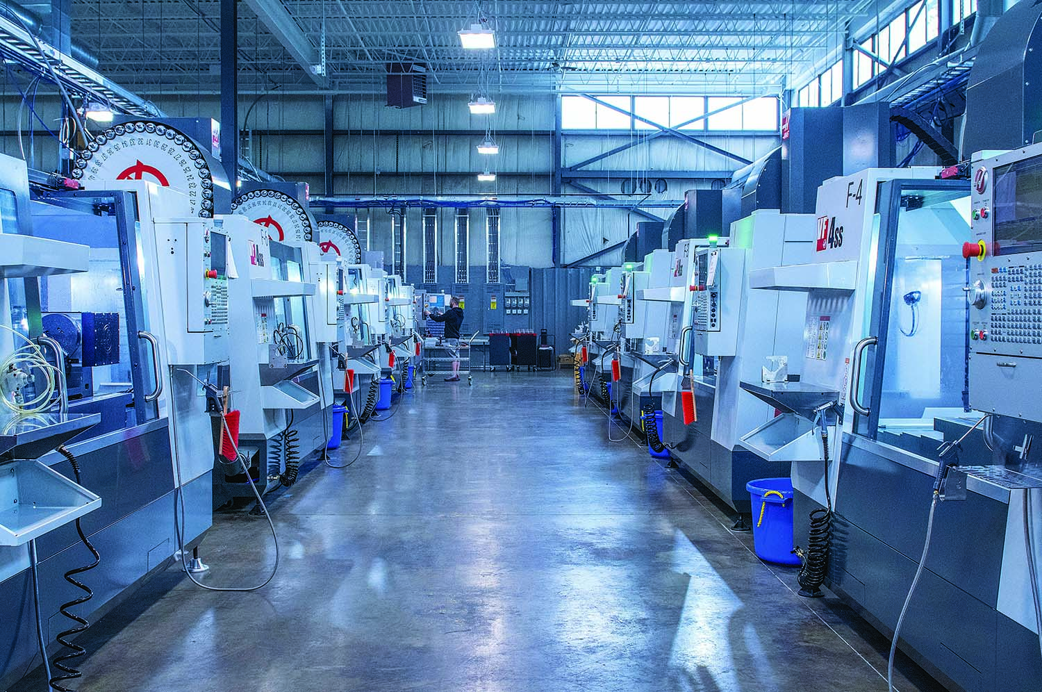 Operators at Protolabs' largest CNC machining facility can run multiple machines, thanks to physical and software error-proofing techniques aimed at ensuring repeatable processes and quality levels.