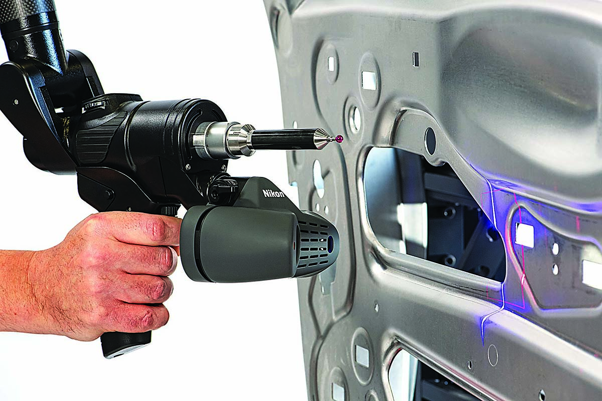 An H120 laser scanner from Nikon Metrology mounts on the company's MCAx S articulated arm.