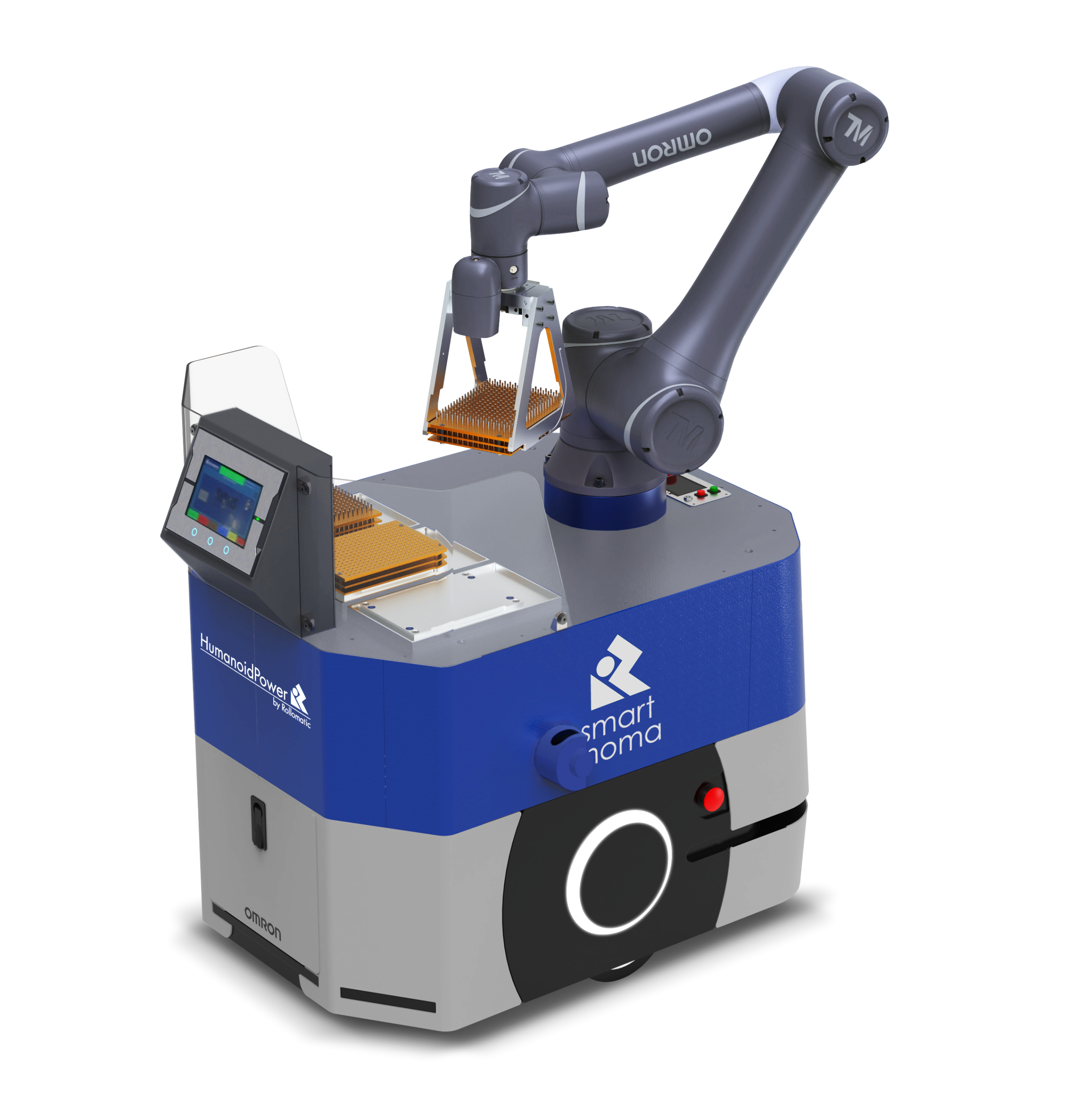 SmartMoma AGV with Mobile Robot and Nextage Humanoid Robot