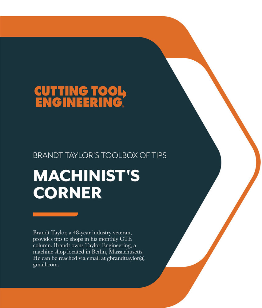 Brandt Taylor’s Machinist Corner cover