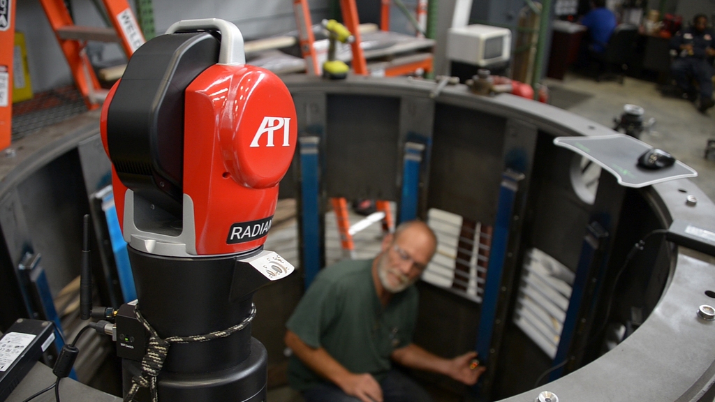 Fig. 1 API Laser Tracker in action